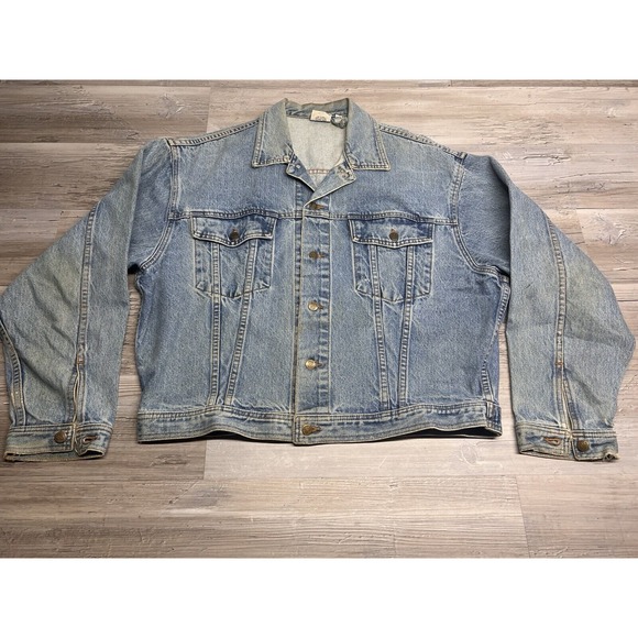 NBA Other - Vintage Denim Trucker Jacket In The Paint NBA Basketball Apparel Mens Sz Medium